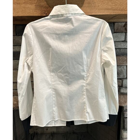 Women’s SAMUEL DONG Black/White Long Sleeve Button Up Shirt Size S *B7 - Picture 5 of 5